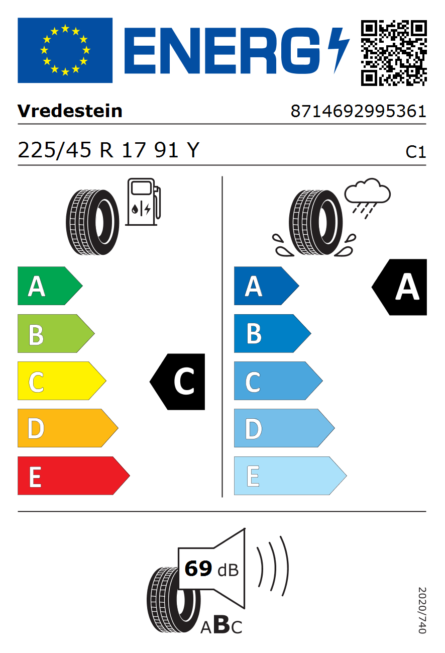 Vredestein Ultrac+ 225/45 R17 91Y Sommerreifen