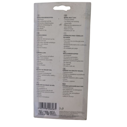 Radschraubenkappen Chrom – 19 mm, 20er Set