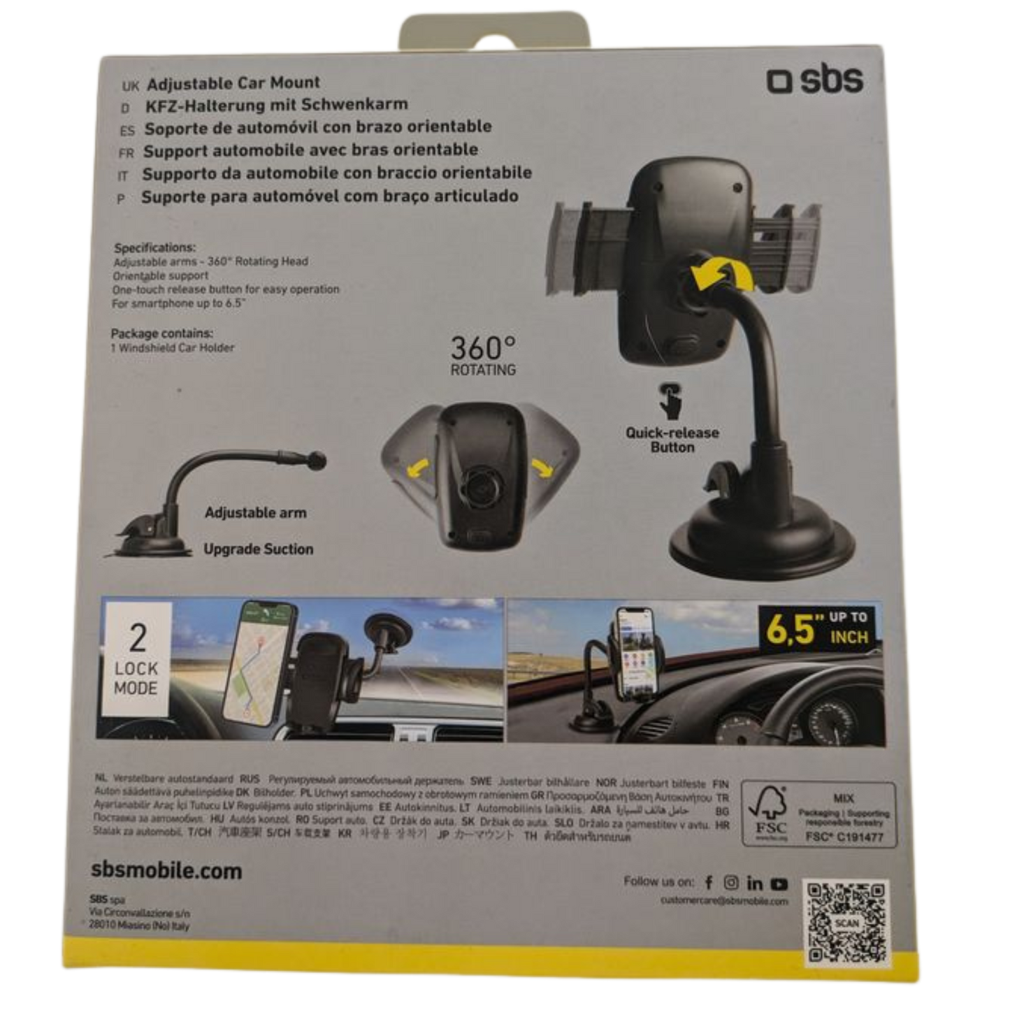 SBS Handyhalterung mit Saugnapf - Windshield Dashboard Car Holder