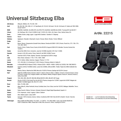 Universal Sitzbezug Elba 15-tlg. – Anthrazit
