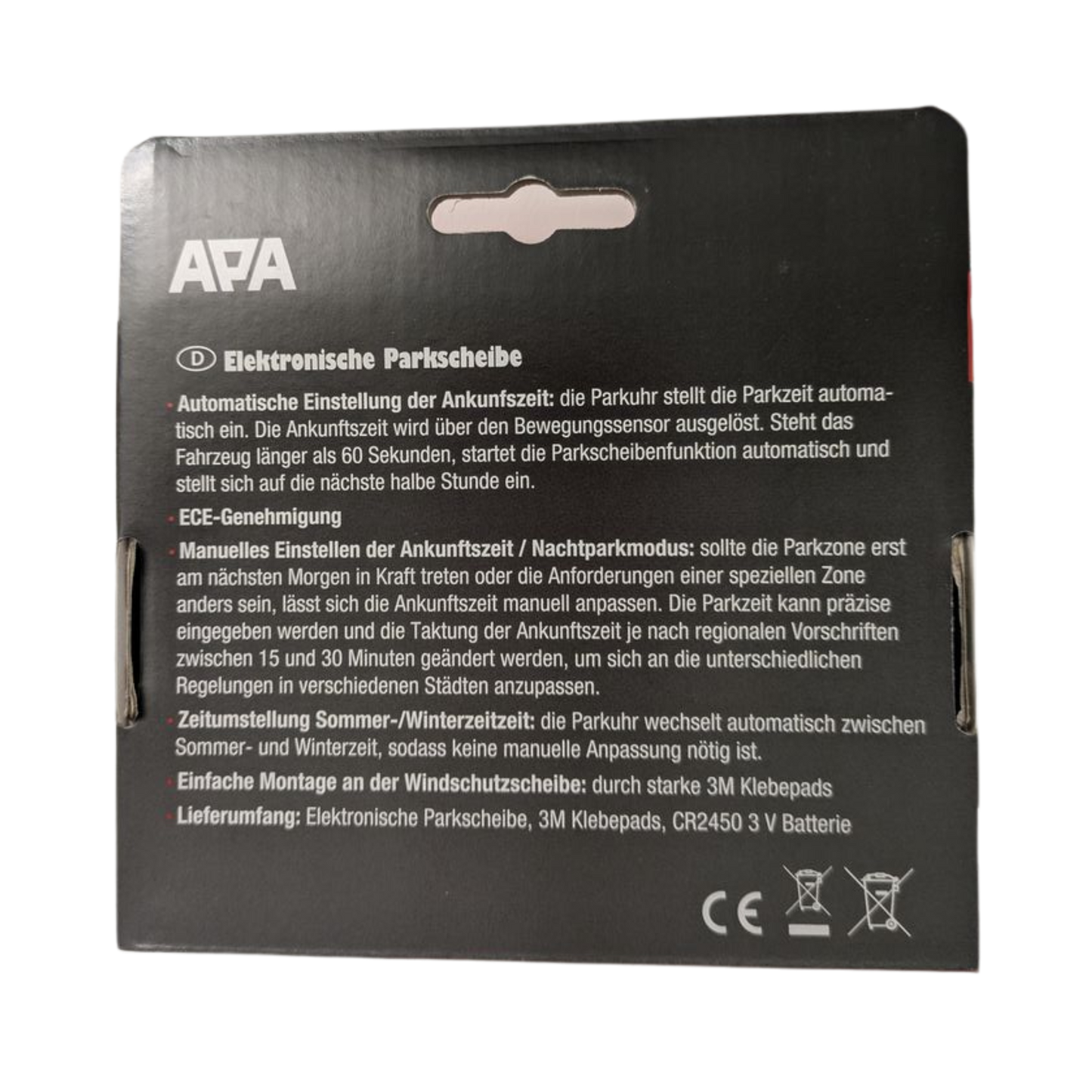 Elektronische automatische Parkscheibe APA Digital Blau – StVO-zugelassen