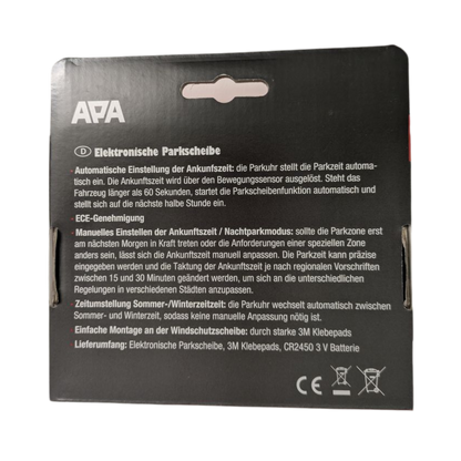 Elektronische automatische Parkscheibe APA Digital Blau – StVO-zugelassen
