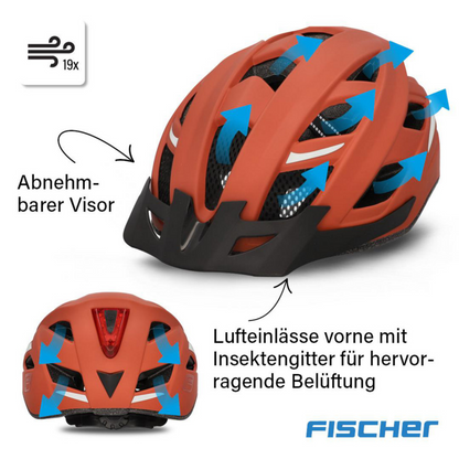 FISCHER Urban Plus Miami S/M Fahrradhelm 52-59cm Rostbraun