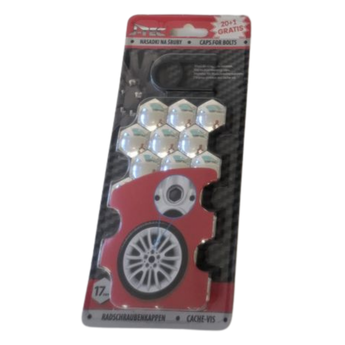 Radschraubenkappen Chrom – 17 mm, 20 + 1 Set