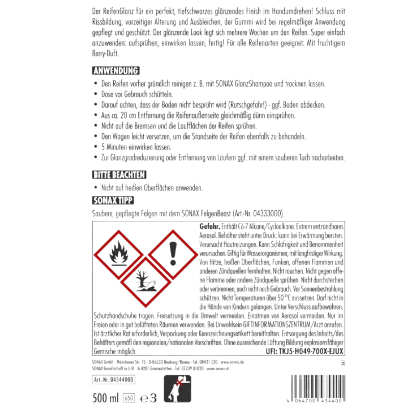 SONAX ReifenGlanz Special Edition - 500ml