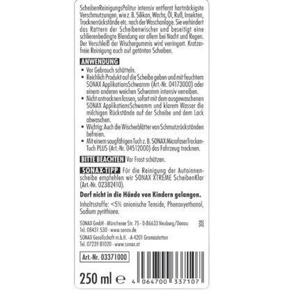 SONAX ScheibenReinigungsPolitur intensiv - 250ml