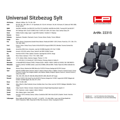 Universal Sitzbezug Sylt 15-tlg. - Schwarz